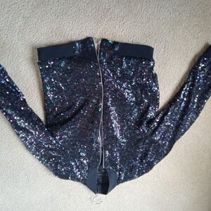 Sequin Zippered Midweight Jacket